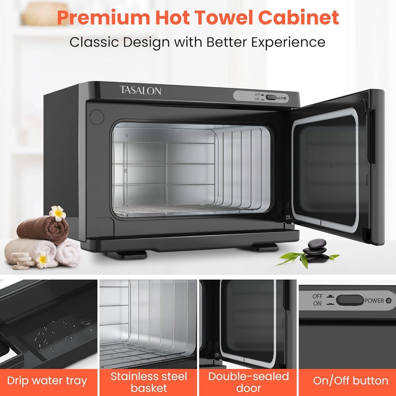 TASALON Professional Hot Towel Warmer Cabinet, 8L Middle Capacity, Use for Facial Spa, Hair Beauty, Salon Equipment and Home, Perfect Temperature for Towel Warmer, Fits up to 24 Small Towels - Black - Image 4